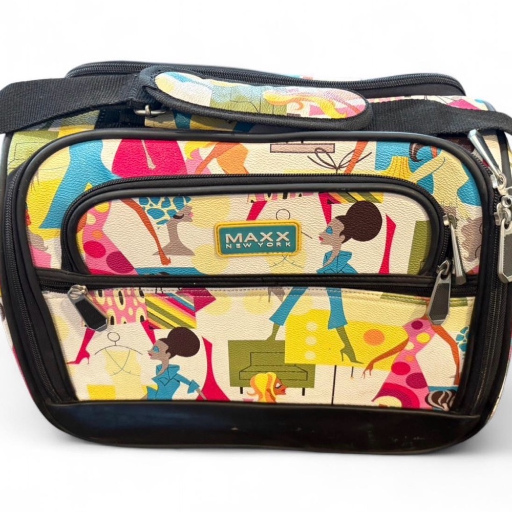 Maxx New York Y2K Retro Print Train Case Cosmetic Travel Bag